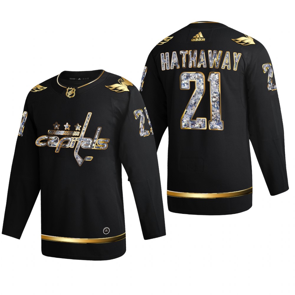 Garnet Hathaway #21 Washington Capitals 2022 Stanley Cup Playoffs Black Diamond Edition Jersey