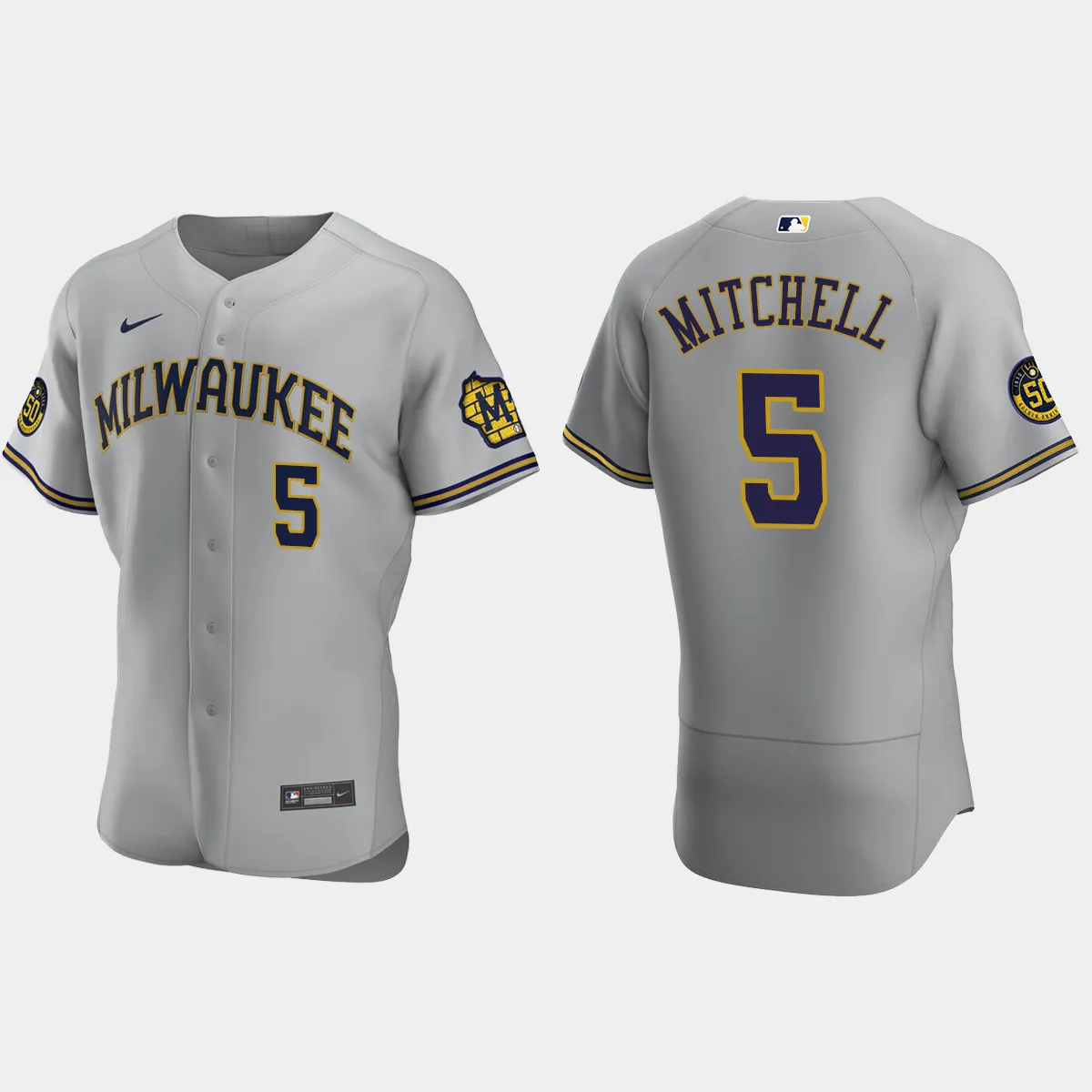 Garrett Mitchell Milwaukee Brewers Road Jersey - Gray