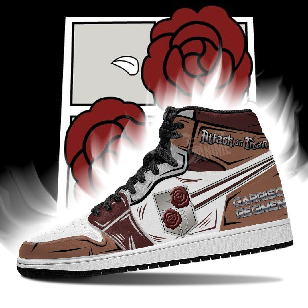 Garrison Regiment Attack On Titan Anime 1 High Top Air Jordan Sneaker, Air Jordan Hightop