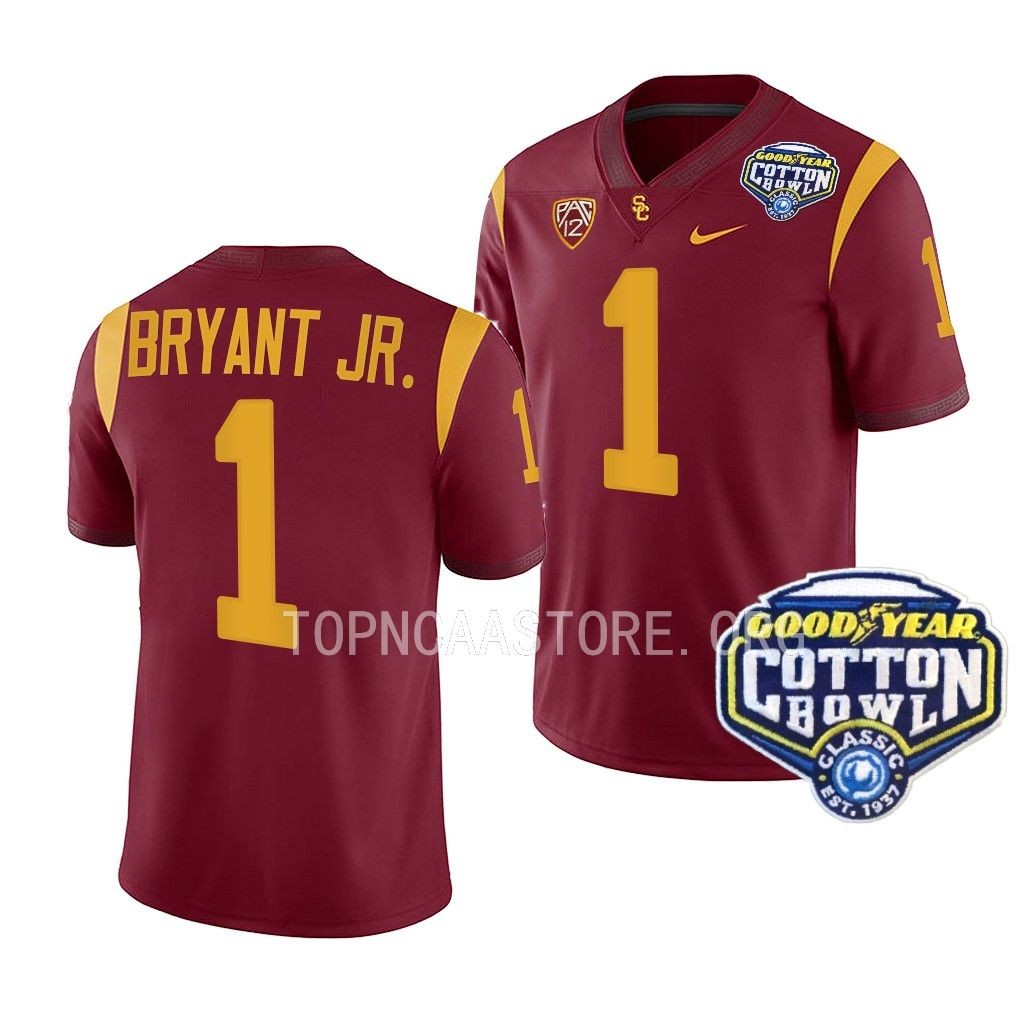 Gary Bryant Jr. USC Trojans 2023 Cotton Bowl Cardinal Men College 1 Jersey