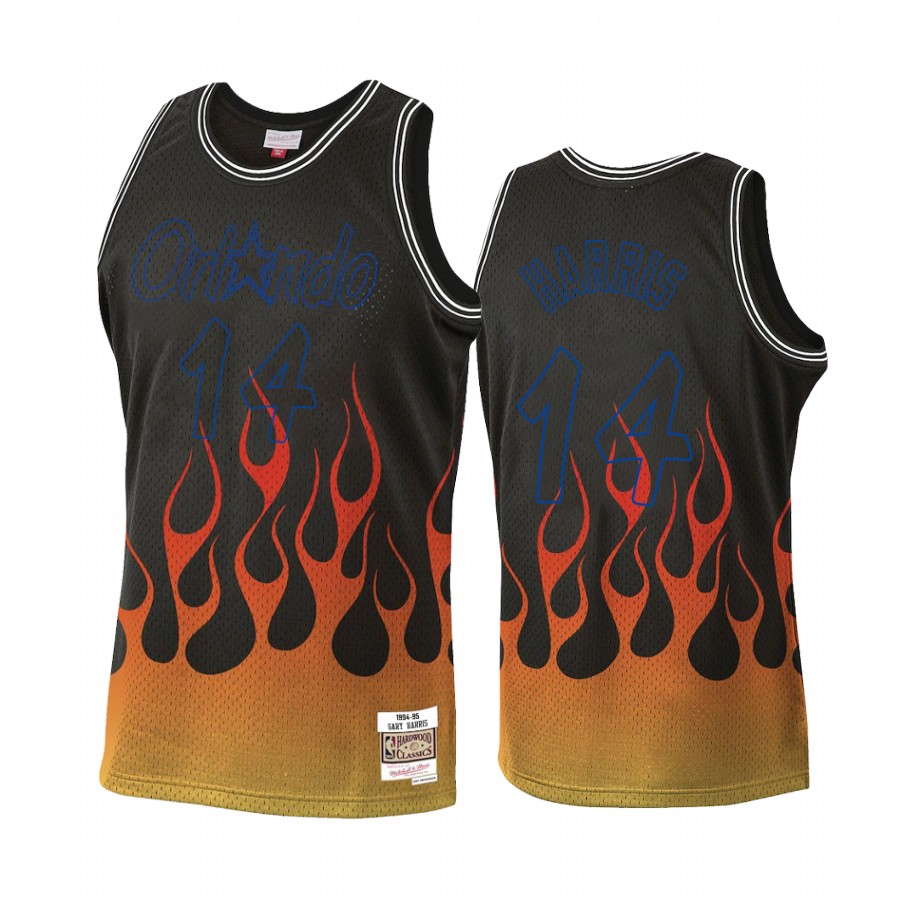 Gary Harris #14 Orlando Magic Flames Jersey Black
