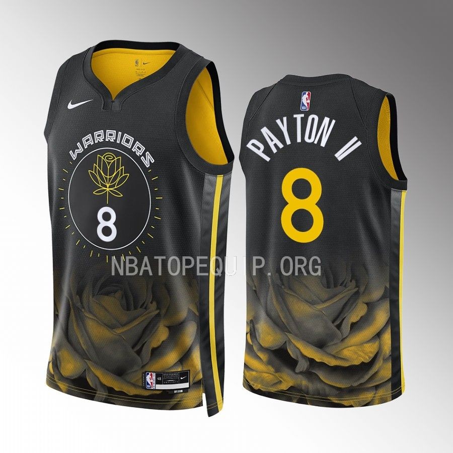 Gary Payton II 2022-23 Golden State Warriors Black #8 City Edition Jersey Swingman