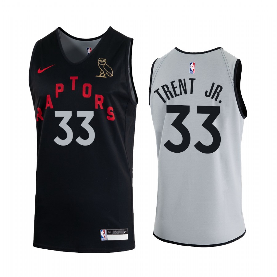 Gary Trent Jr. Raptors x OVO Collection #33 Black White Reversible Jersey