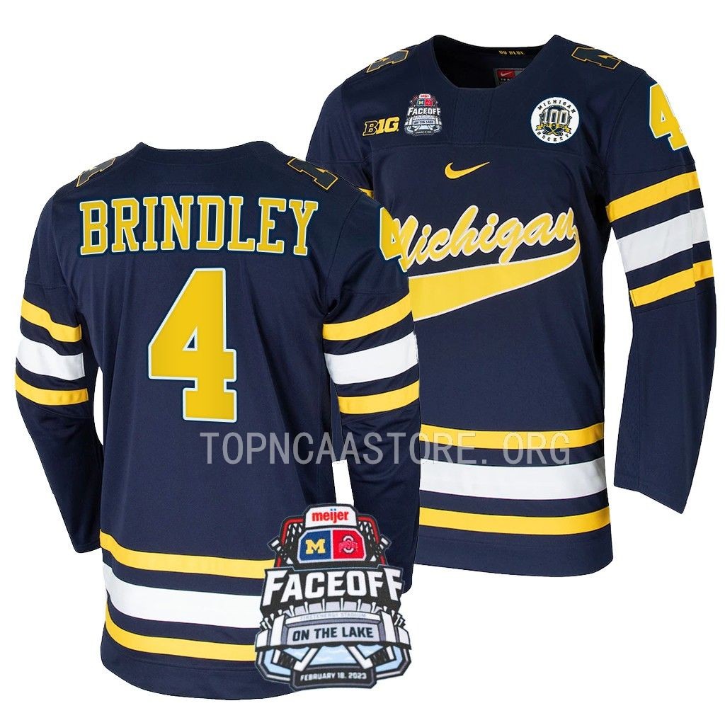 Gavin Brindley Michigan Wolverines Navy Faceoff On The Lake Jersey 2023