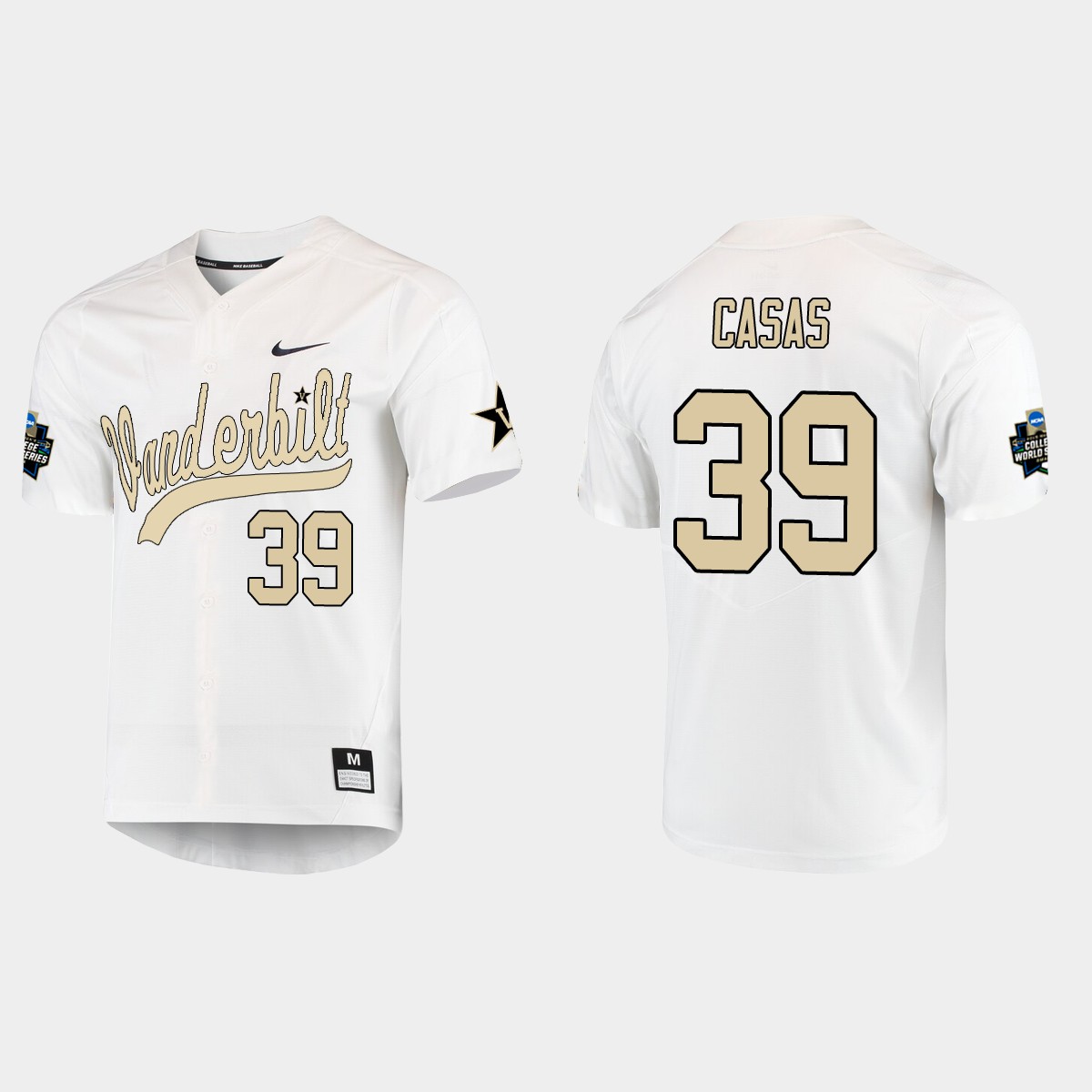 Gavin Casas Vanderbilt Commodores College World Series Jersey - White