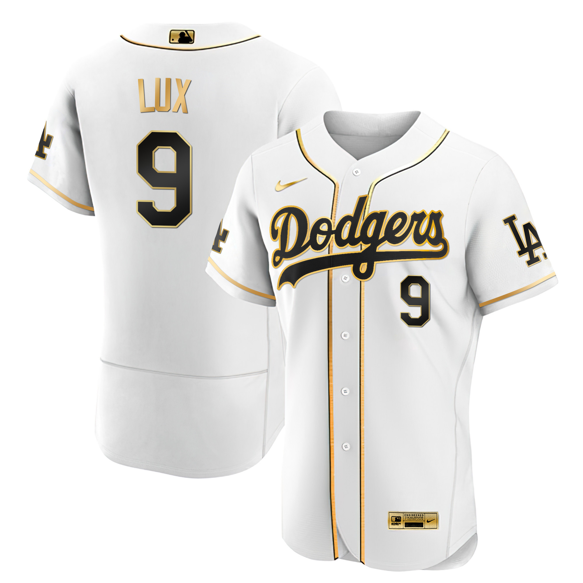 Gavin Lux Men's Los Angeles Dodgers Black Limited & Gold Flex White Gold Jersey - All Stitched