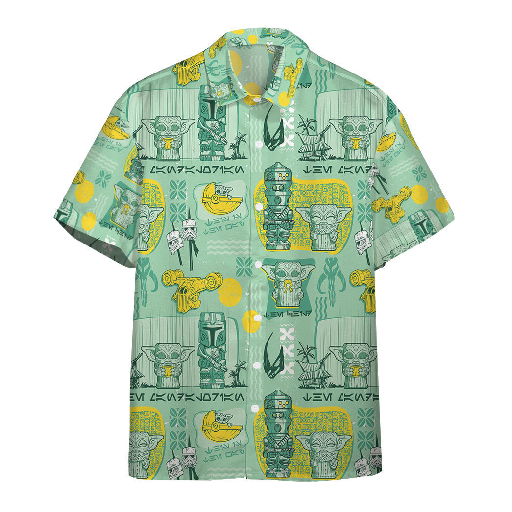 Gearhumans 3D The Mandalorian Summer Vibe Star x War Custom Hawaiian Shirt