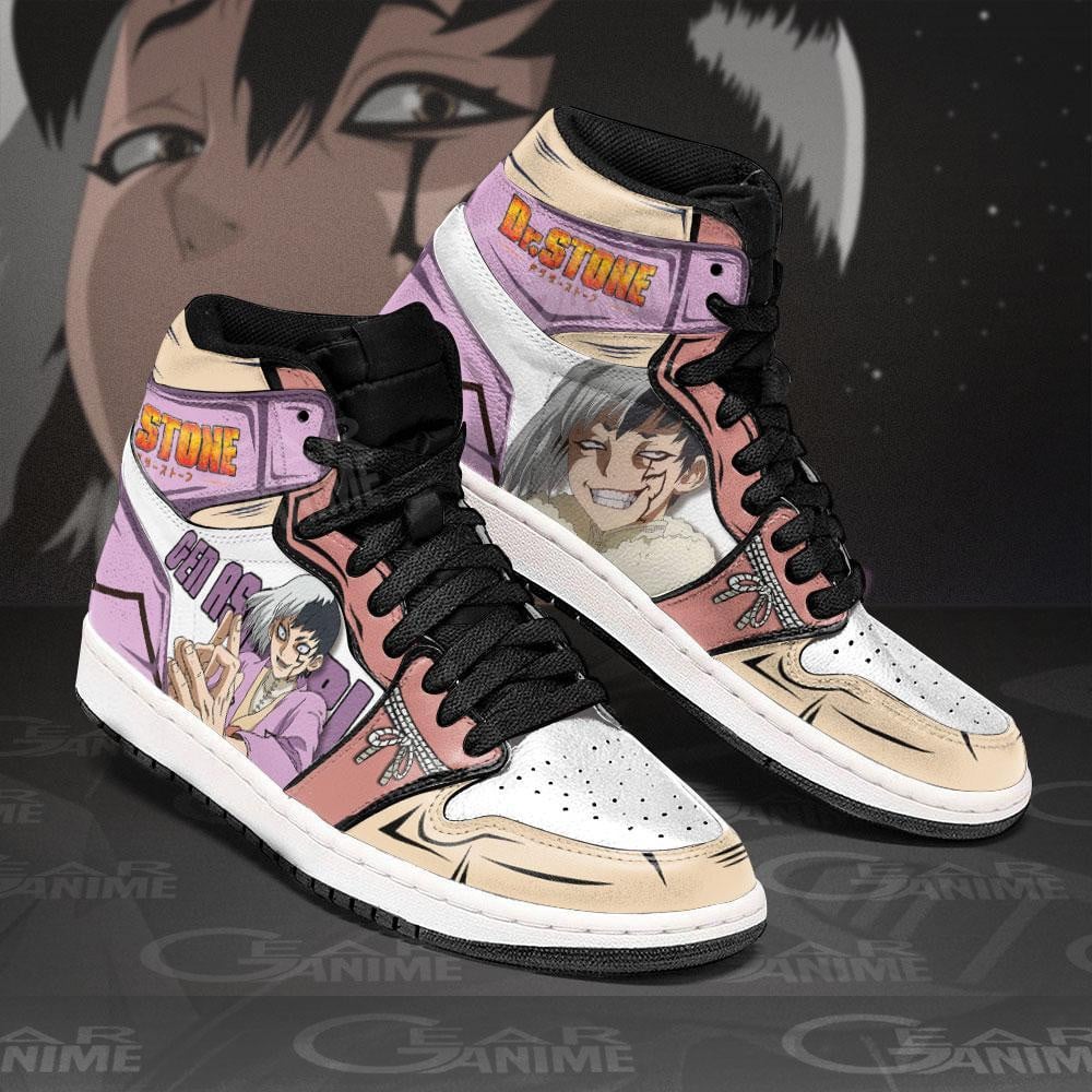 Gen Asagiri JD1s Sneakers Anime Dr. Stone Shoes, Air Jordan Hightop