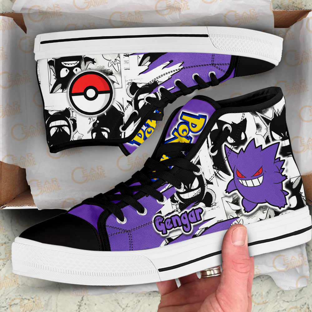 Gengar High Top Shoes Custom Pokemon Anime Sneakers Mix Manga