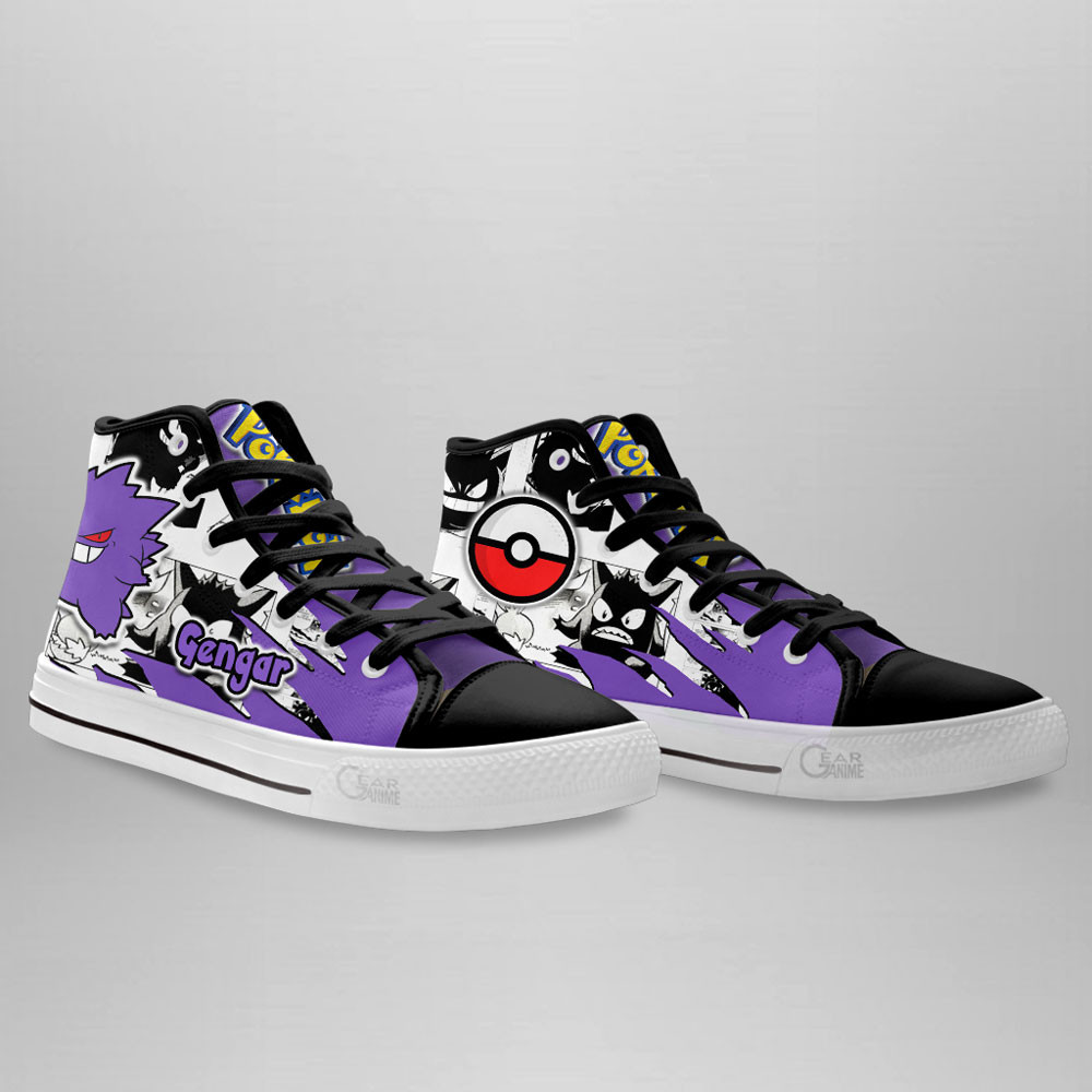 Gengar High Top Shoes Custom Pokemon Anime Sneakers Mix Manga