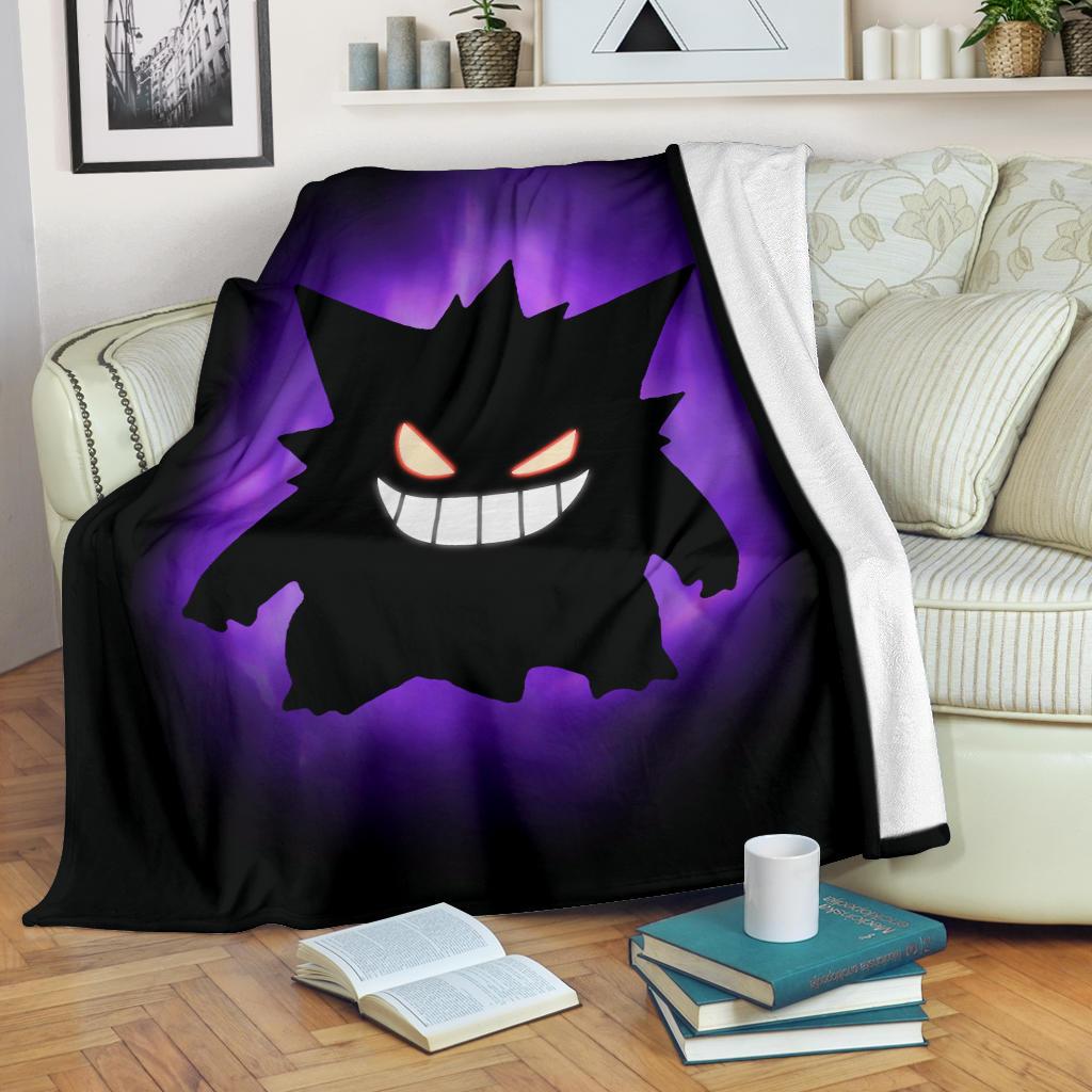 Gengar Pokemon Sherpa Blanket Cozy Blanket Fleece Blanket