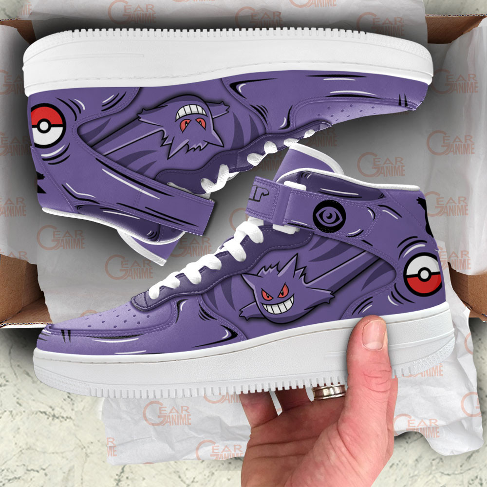 Gengar Sneakers Air Mid Custom Pokemon Anime Shoes
