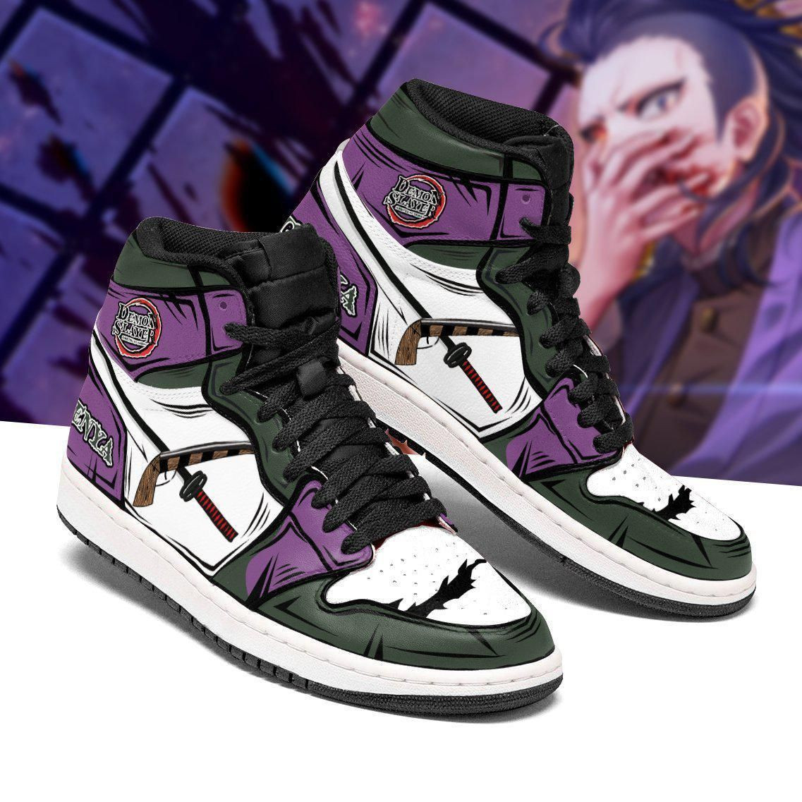 Genja Demon Slayer Anime 1 High Top Air Jordan Sneaker, Air Jordan Hightop
