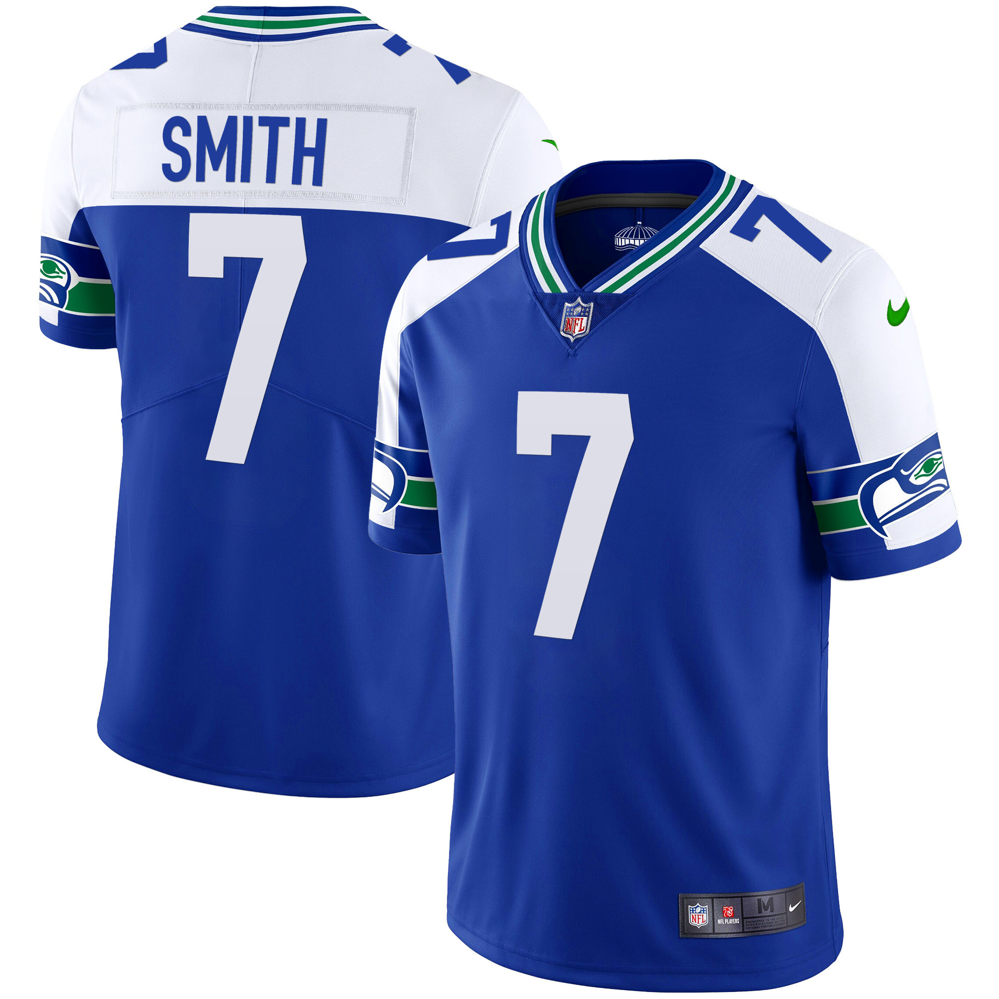 Geno Smith Men's Seattle Seahawks Throwback & Gold Alternate Jersey - All Stitched 