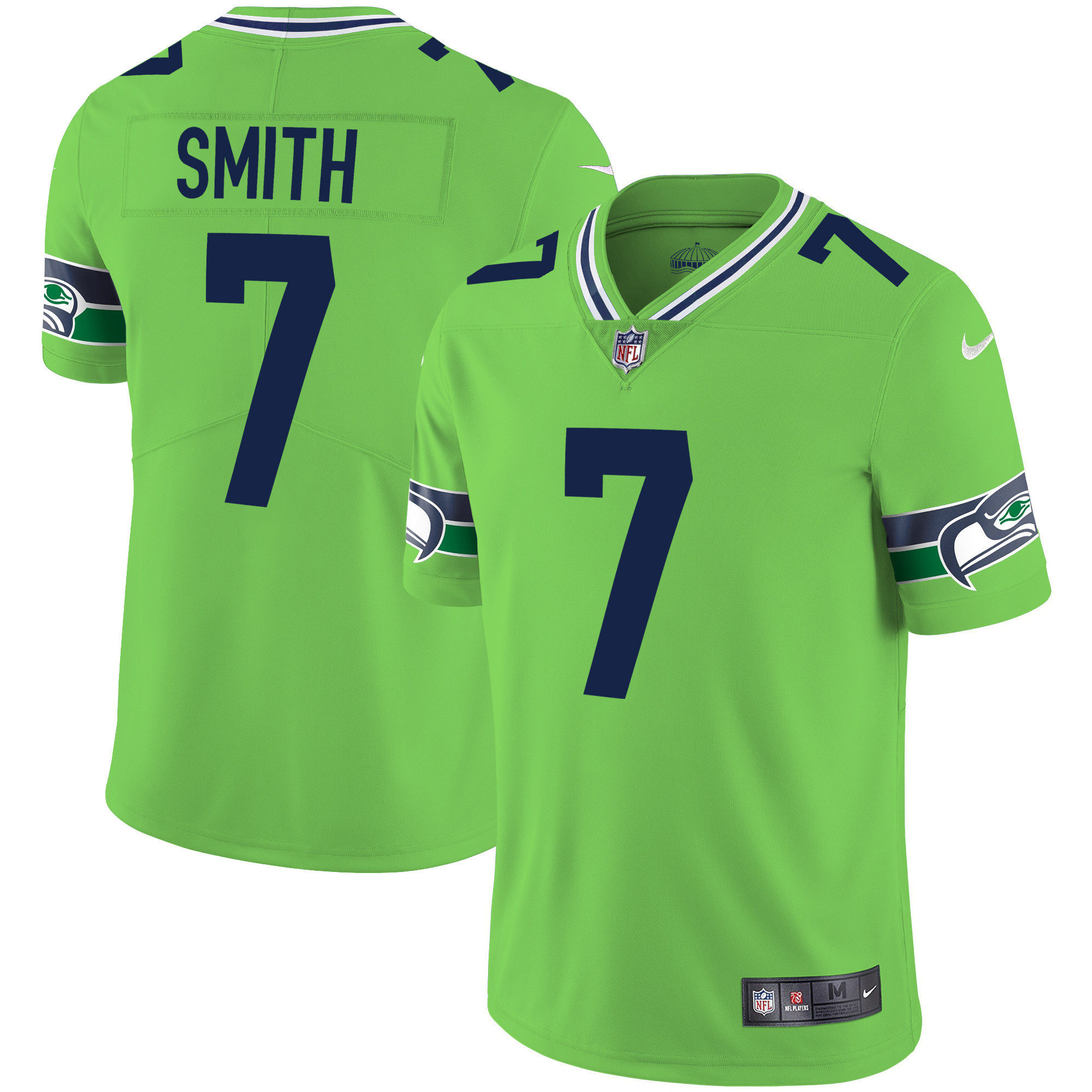 Geno Smith Men's Seattle Seahawks Throwback & Gold Green Jersey - All Stitched 