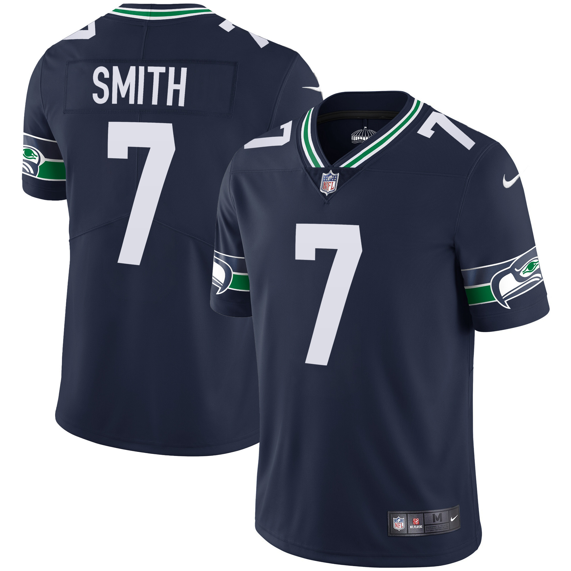 Geno Smith Men's Seattle Seahawks Throwback & Gold Navy Jersey - All Stitched 