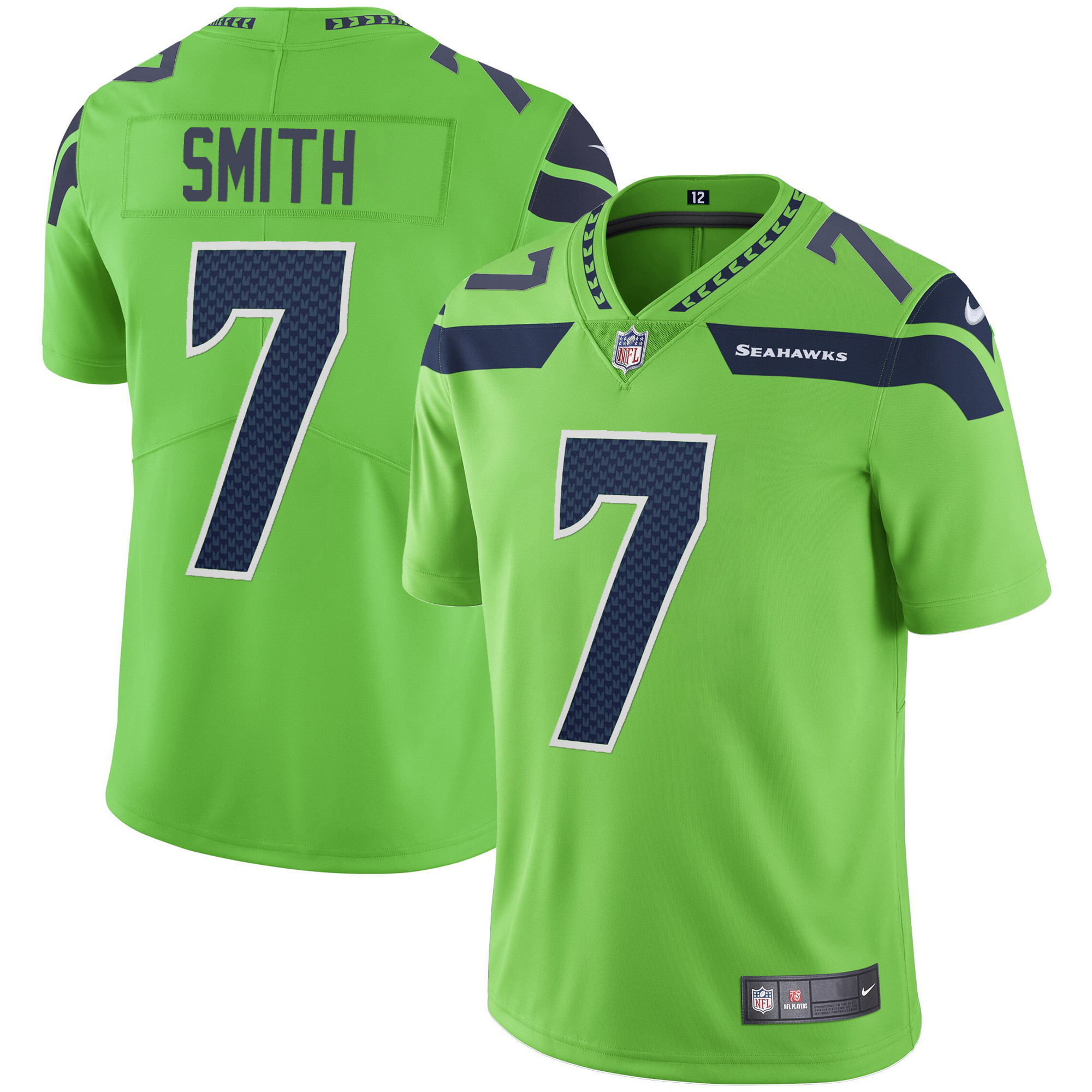 Geno Smith Men's Seattle Seahawks Vapor Green Jersey - All Stitched 