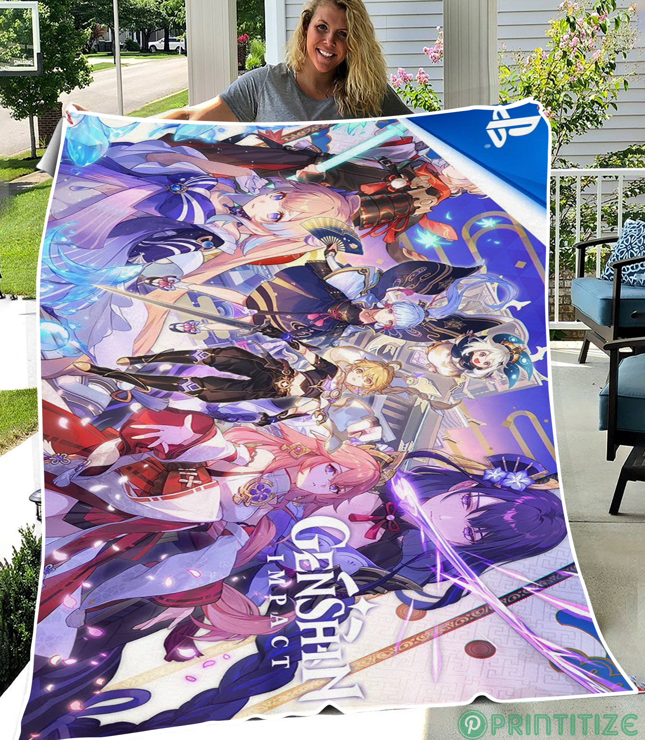 Genshin Impact Gameplay Fleece Blanket