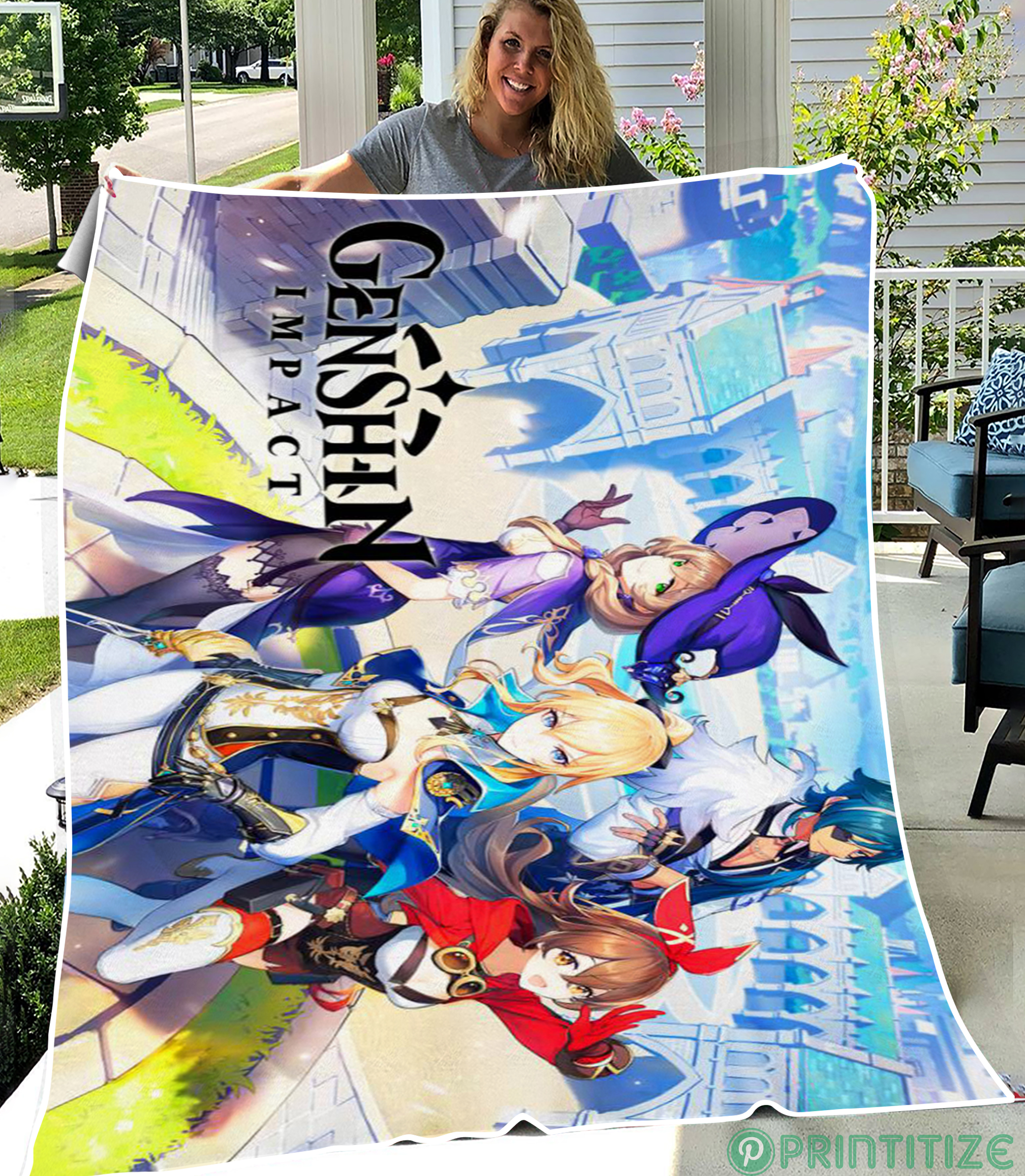 Genshin Impact Nintendo Switch Fleece Blanket