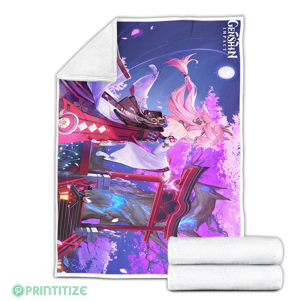 Genshin Impact When The Sakura Bloom Fleece Blanket