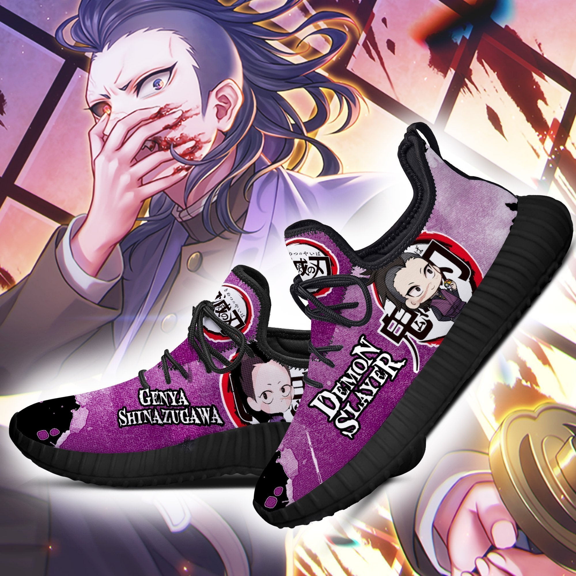 Genya Reze Shoes Costume Demon Slayer Anime Sneakers Fan Gift Idea