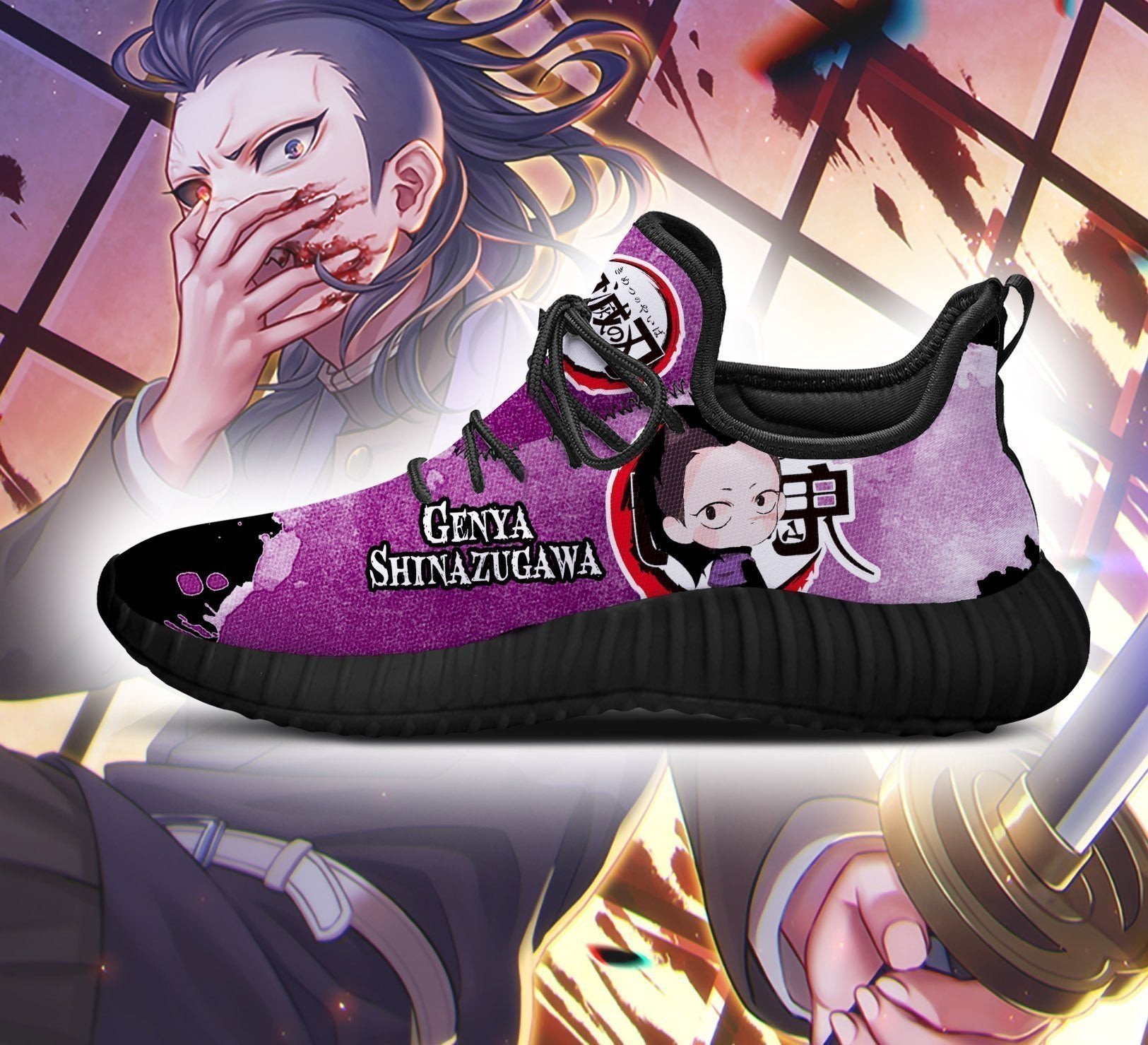 Genya Reze Shoes Costume Demon Slayer Anime Sneakers Fan Gift Idea