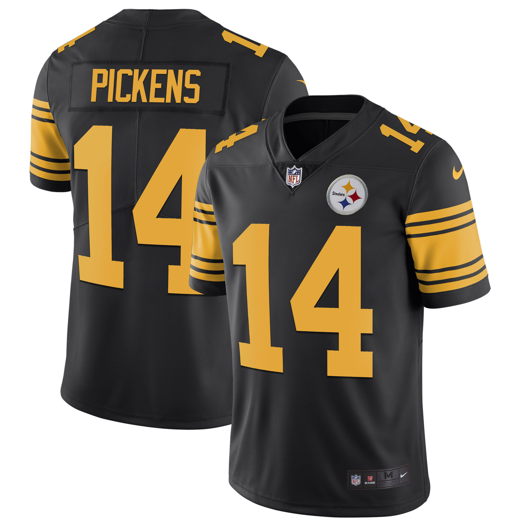 George Pickens Men's Pittsburgh Steelers Gold & Split Color Rush Jersey - All Stitched