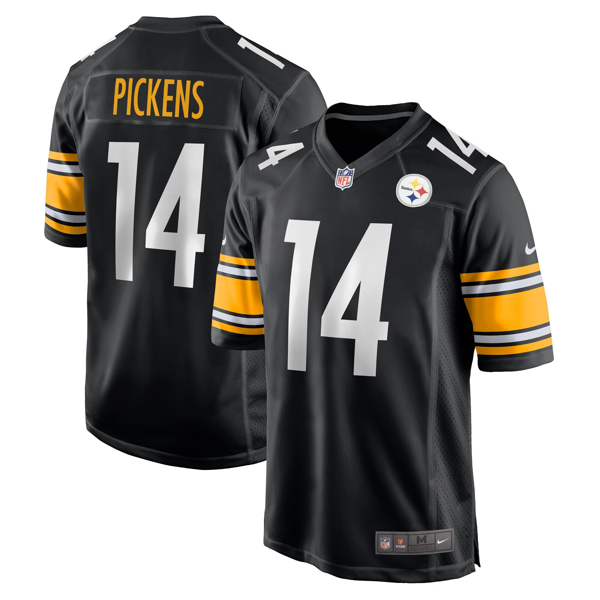 George Pickens Pittsburgh Steelers 2022 NFL Draft First Round Pick Game - Black Jersey - All Stitched