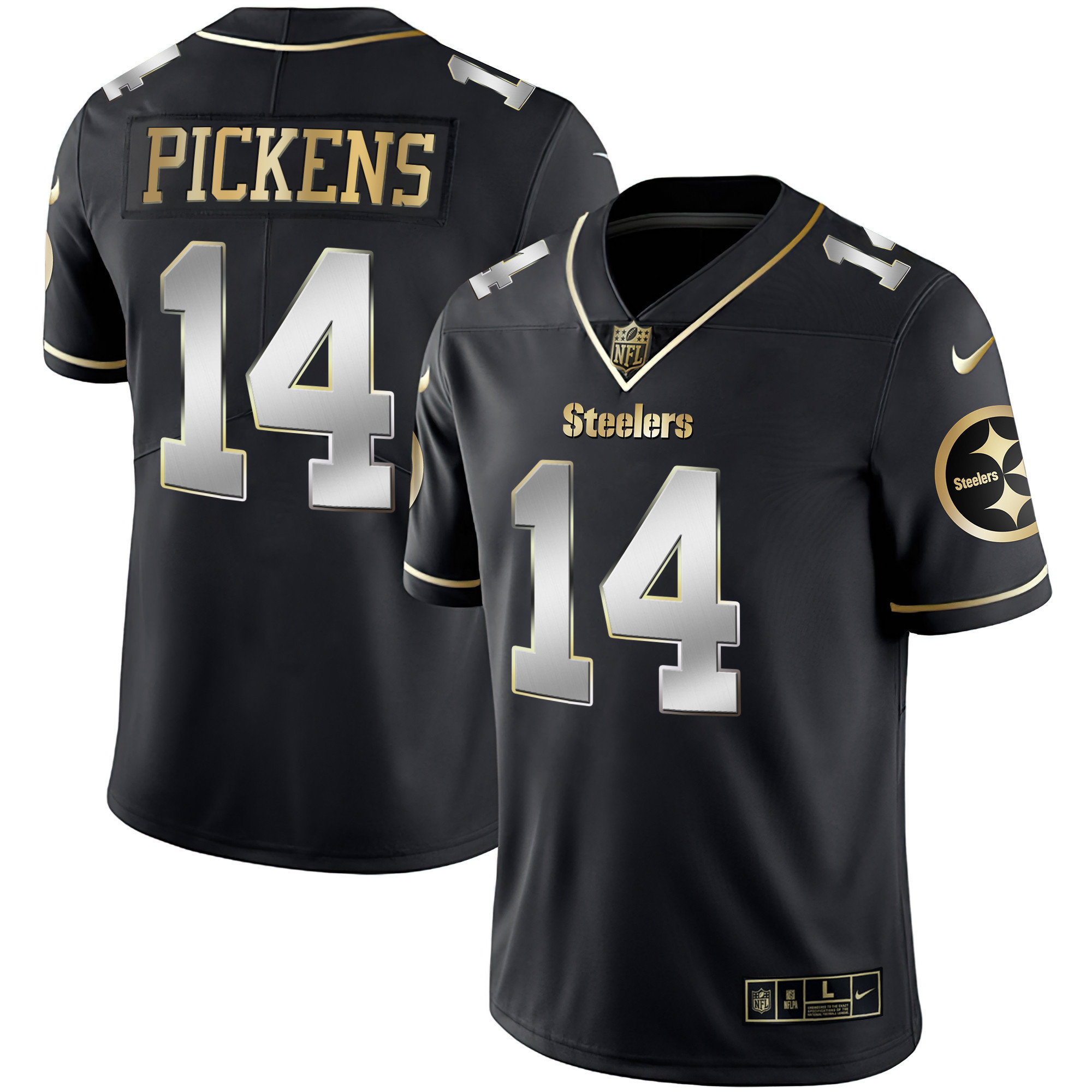 George Pickens Youth's Pittsburgh Steelers Gold & Split Black Limited Jersey - All Stitched