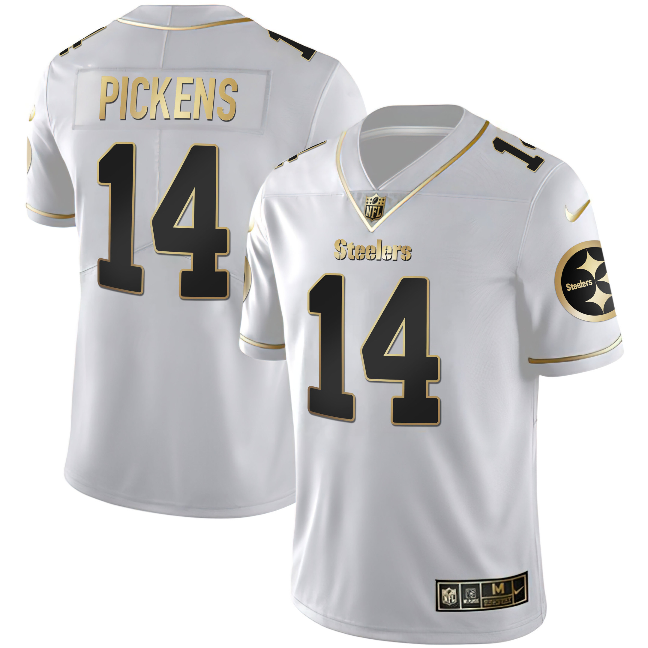 George Pickens Youth's Pittsburgh Steelers Gold & Split White Gold Jersey - All Stitched