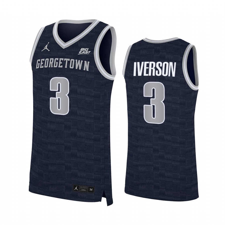 Georgetown Hoyas Allen Iverson Jersey College Navy Alumni Uniform