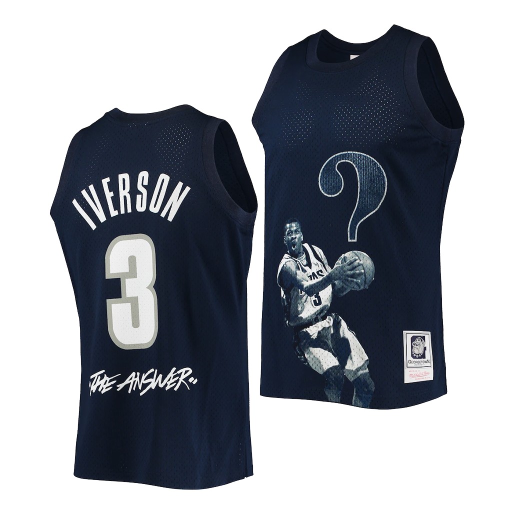 Georgetown Hoyas Allen Iverson Navy The Answer College Jersey