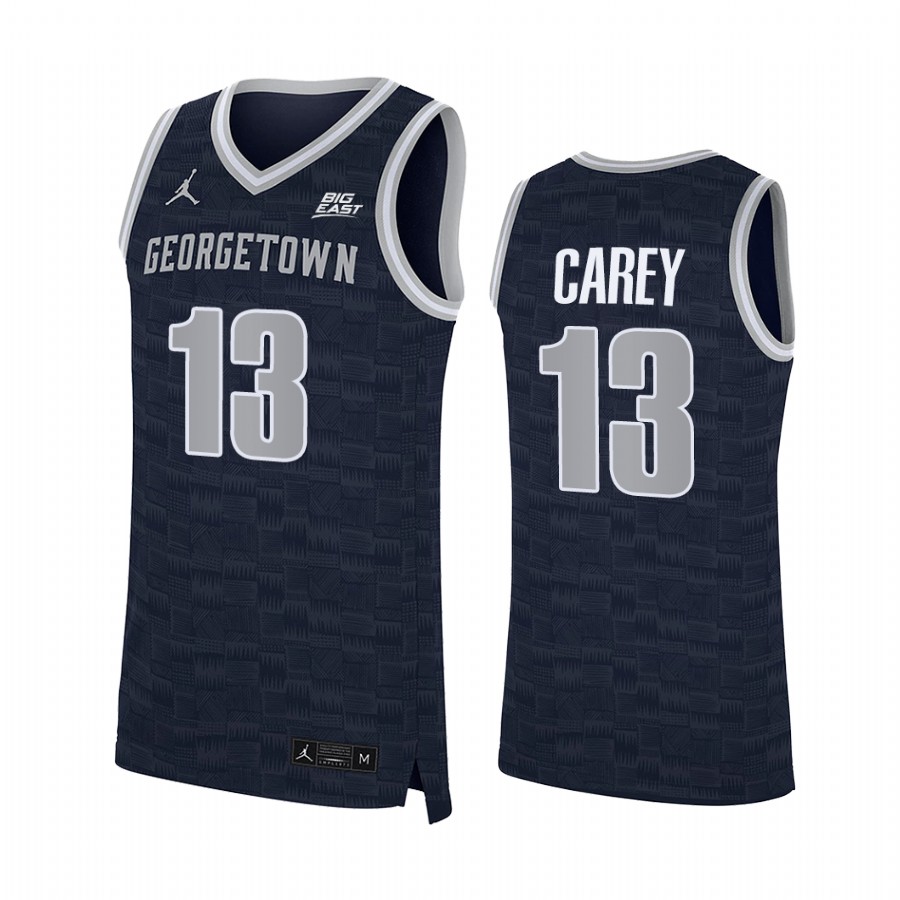 Georgetown Hoyas Donald Carey Jersey 2022 College Navy Uniform