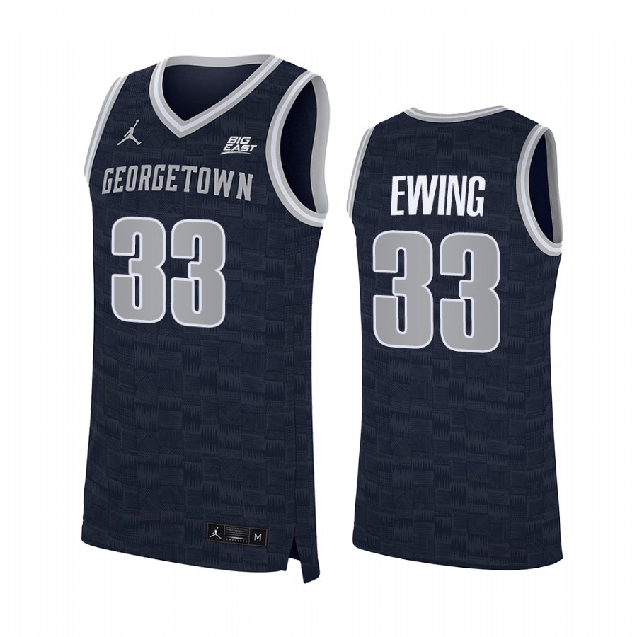 Georgetown Hoyas Patrick Ewing Jersey College Navy Alumni Uniform