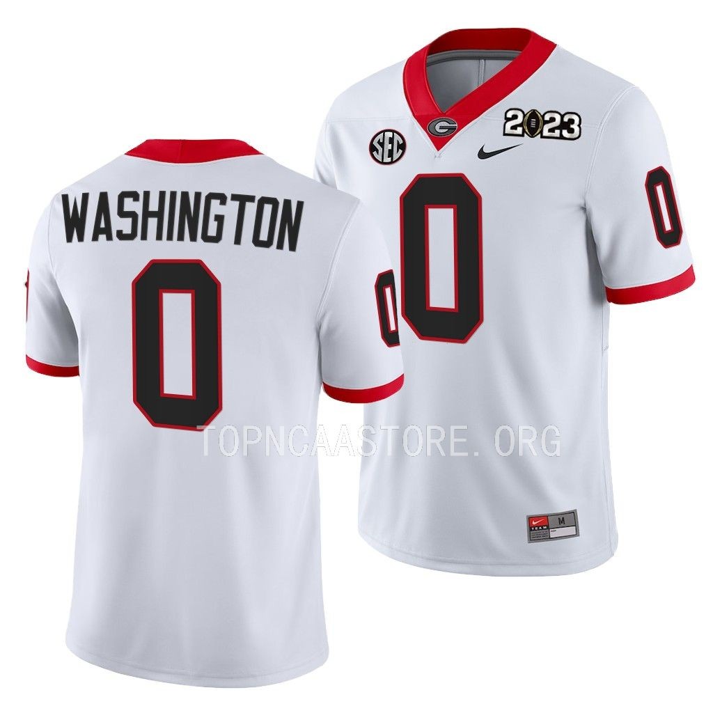 Georgia Bulldogs 2023 National Championship Darnell Washington #0 White Men's College Playoff Jersey