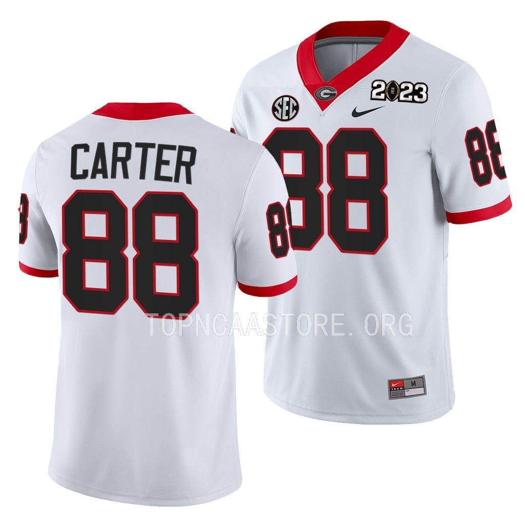 Georgia Bulldogs 2023 National Championship Jalen Carter #88 White Men's College Playoff Jersey