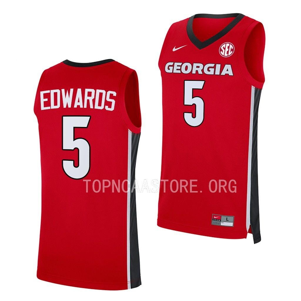 Georgia Bulldogs Anthony Edwards Red #5 Jersey Alumni