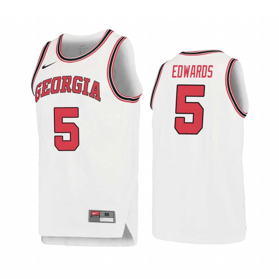 Georgia Bulldogs Anthony Edwards White Retro Performance Jersey