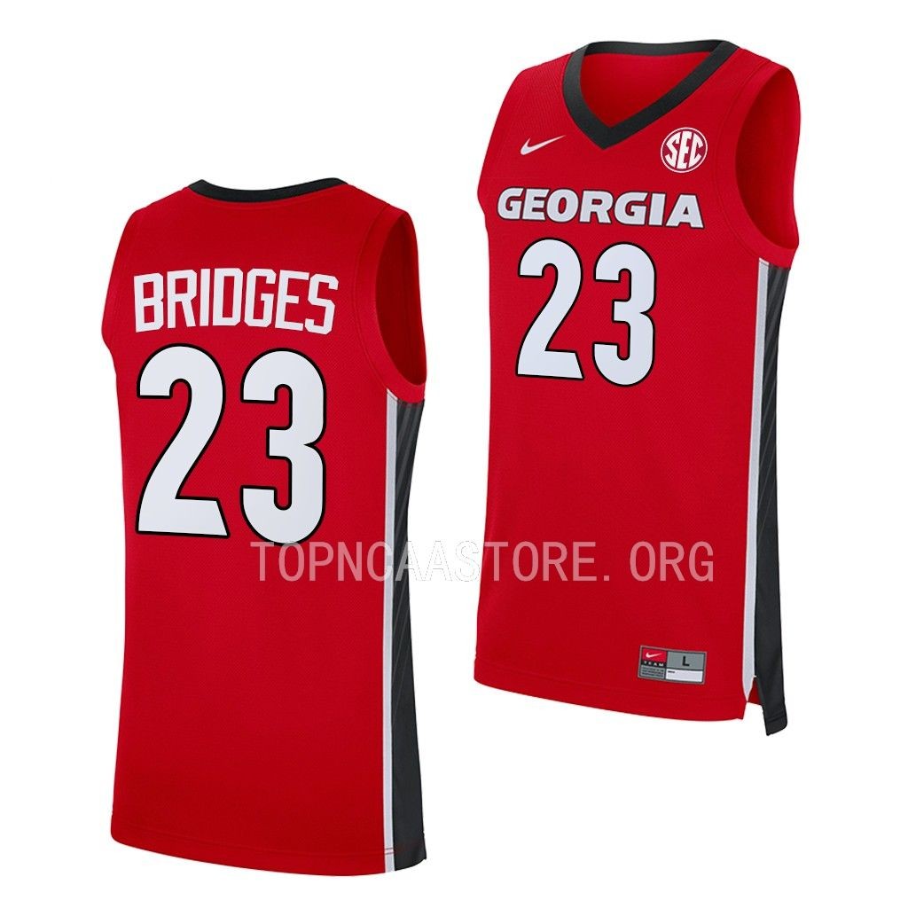Georgia Bulldogs Braelen Bridges Red #23 Jersey 2022-23 Away