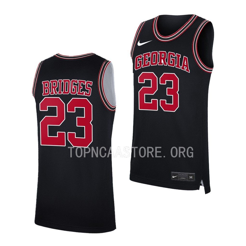 Georgia Bulldogs Braelen Bridges Throwback College uniform Black #23 Jersey 2022-23