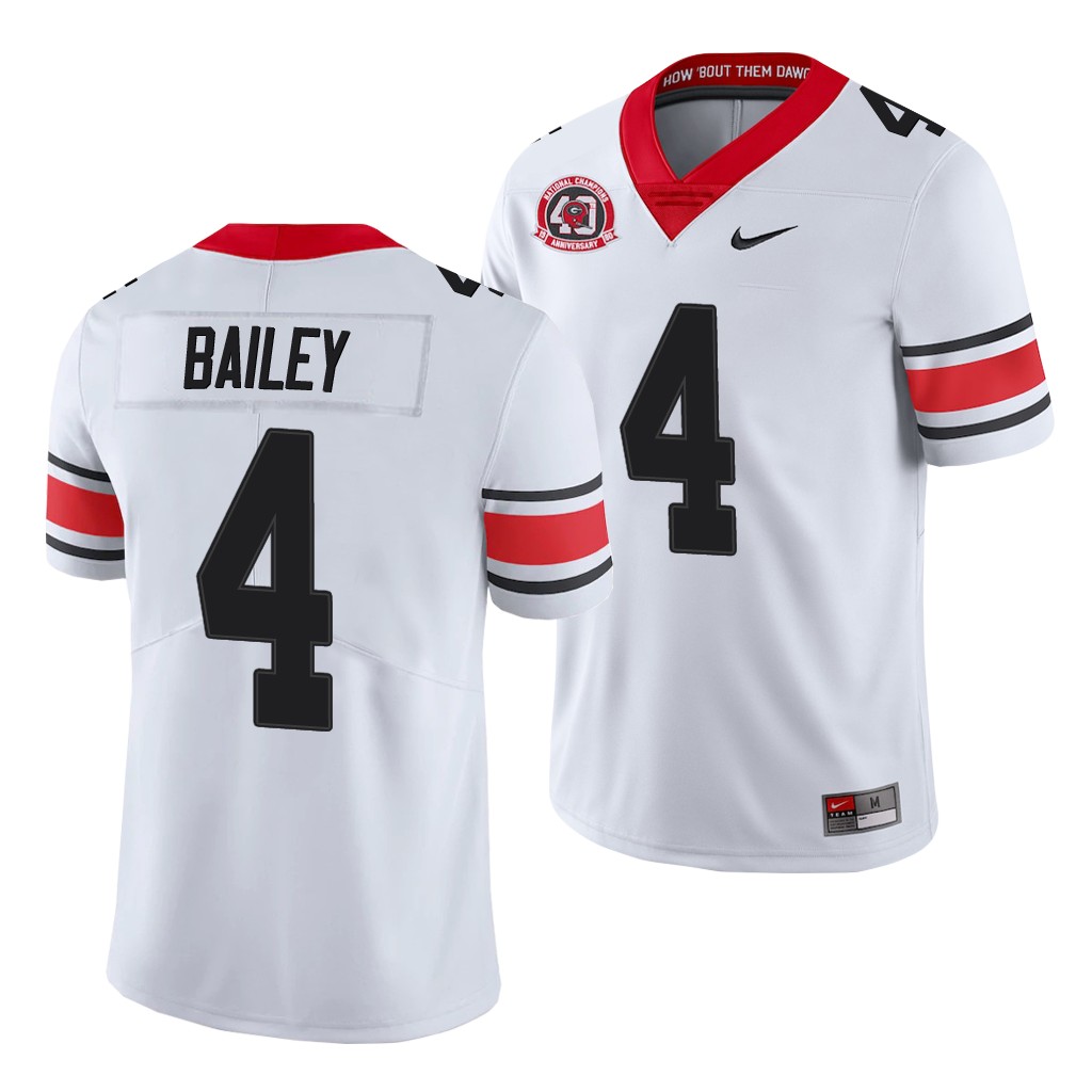 Georgia Bulldogs Champ Bailey White College Men's 40th Anniversary Alternate Jersey