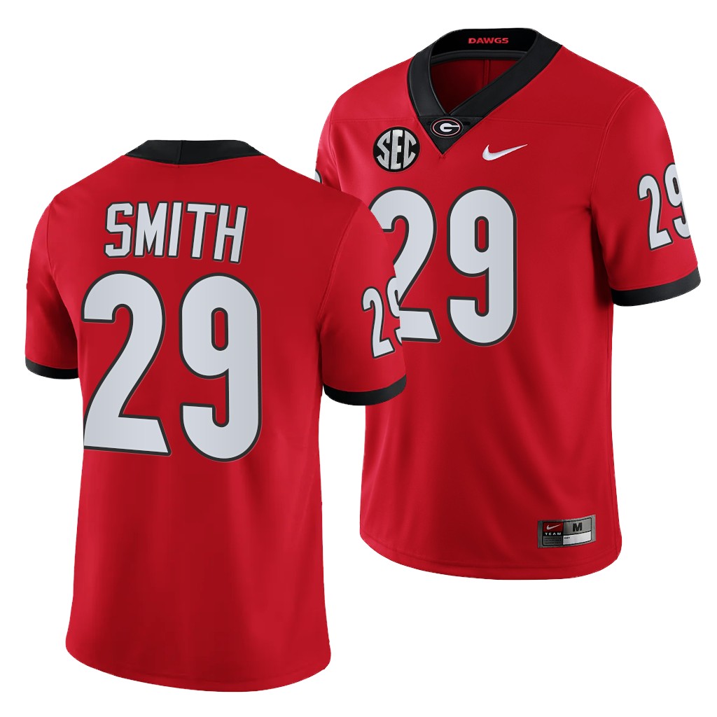 Georgia Bulldogs Christopher Smith 29 Red Jersey Men 2021-22 College Game Uniform
