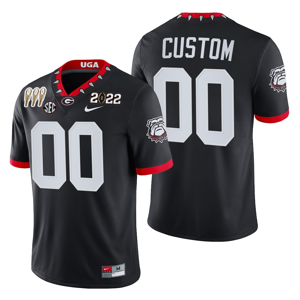 Georgia Bulldogs Custom 2021-22 CFP National Champions Jersey #00 Black Uniform