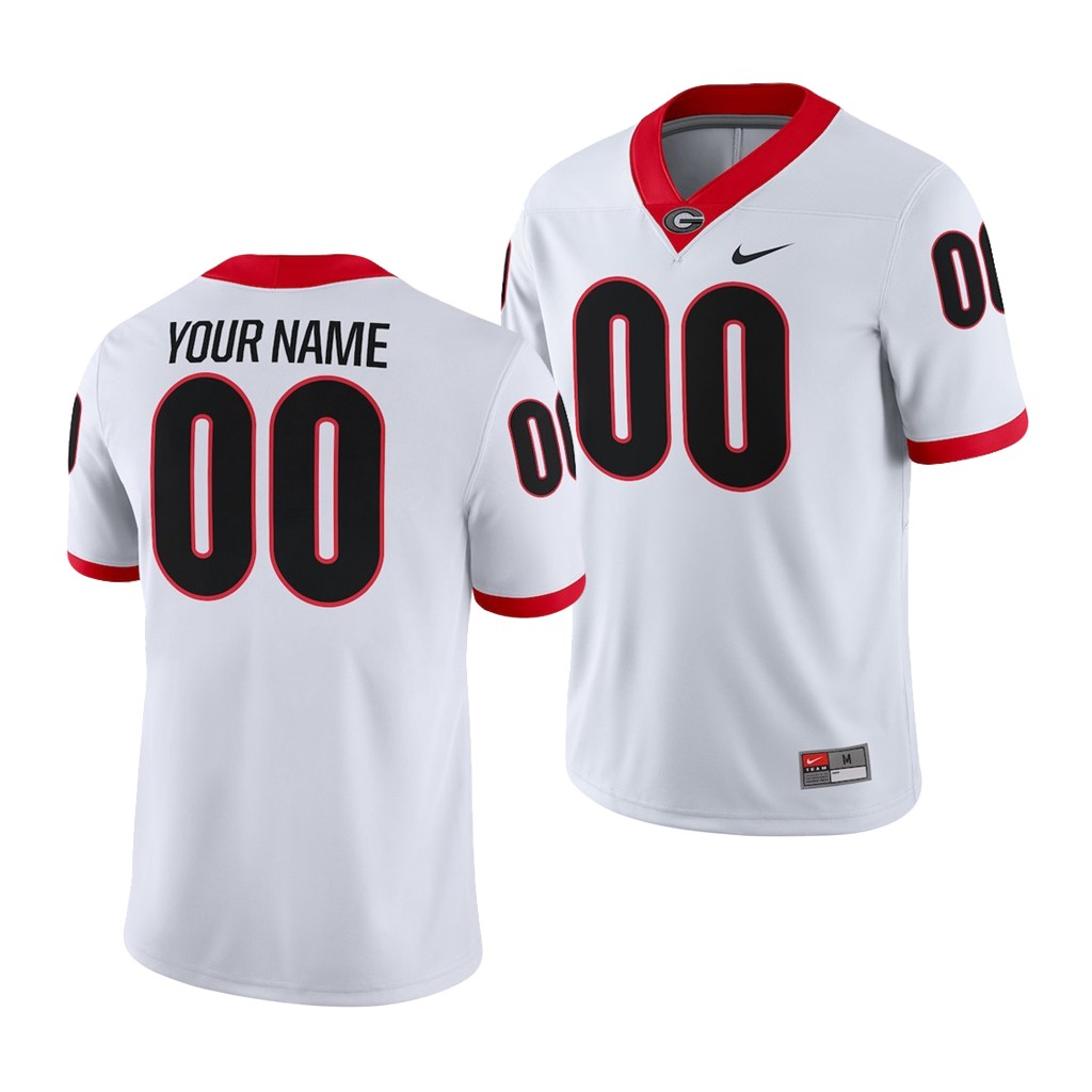 Georgia Bulldogs Custom Men's White College 2018 Game Jersey
