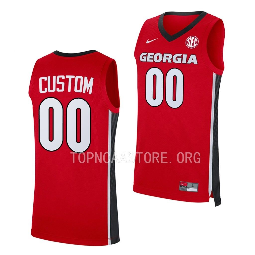 Georgia Bulldogs Custom Red #00 Jersey 2022-23 Away