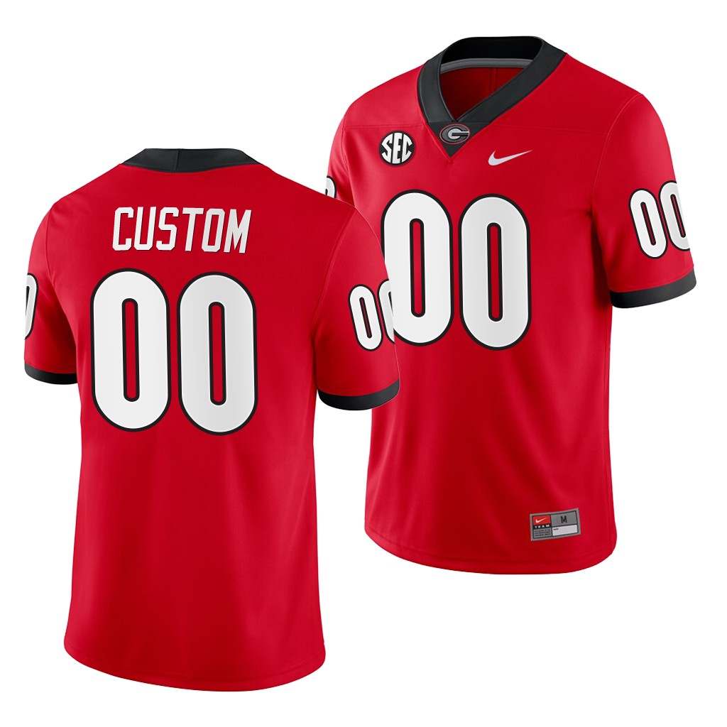 Georgia Bulldogs Custom Red College Men's Home Game Jersey