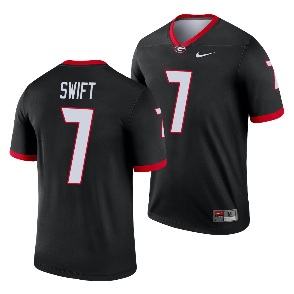 Georgia Bulldogs D'Andre Swift 7 Black Legend Alternate Jersey Men's