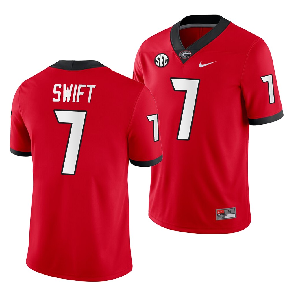 Georgia Bulldogs D'Andre Swift Red Home Game Jersey NCAA