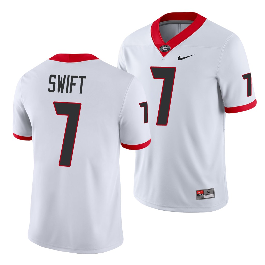 Georgia Bulldogs D'Andre Swift White Game Men's College Jersey