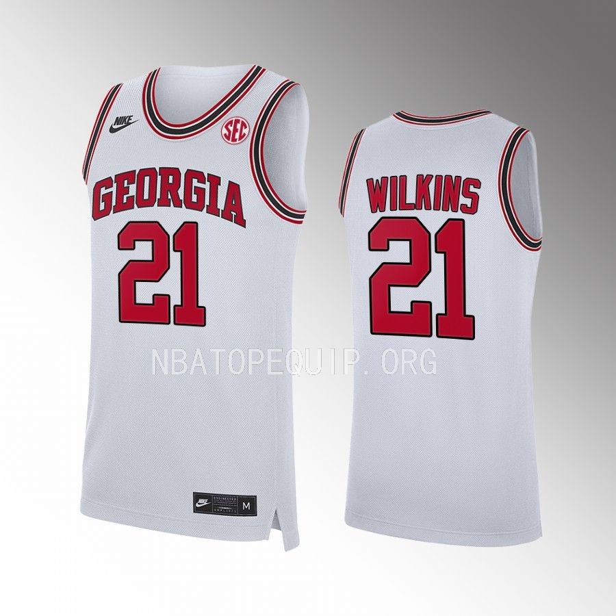 Georgia Bulldogs Dominique Wilkins Jersey Alumni White Uniform